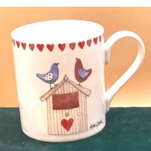 Alex Clark Queens Tea Mug Mellow Yellows Fine China Love Birds